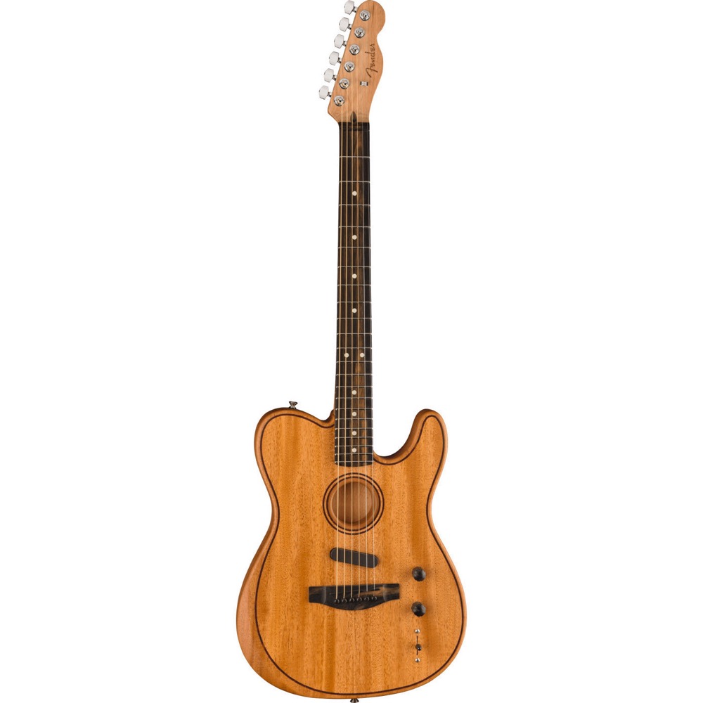 Fender American Acoustasonic Telecaster All-Mahogany Natural エレクトリックアコースティックギター 正面全体の画像