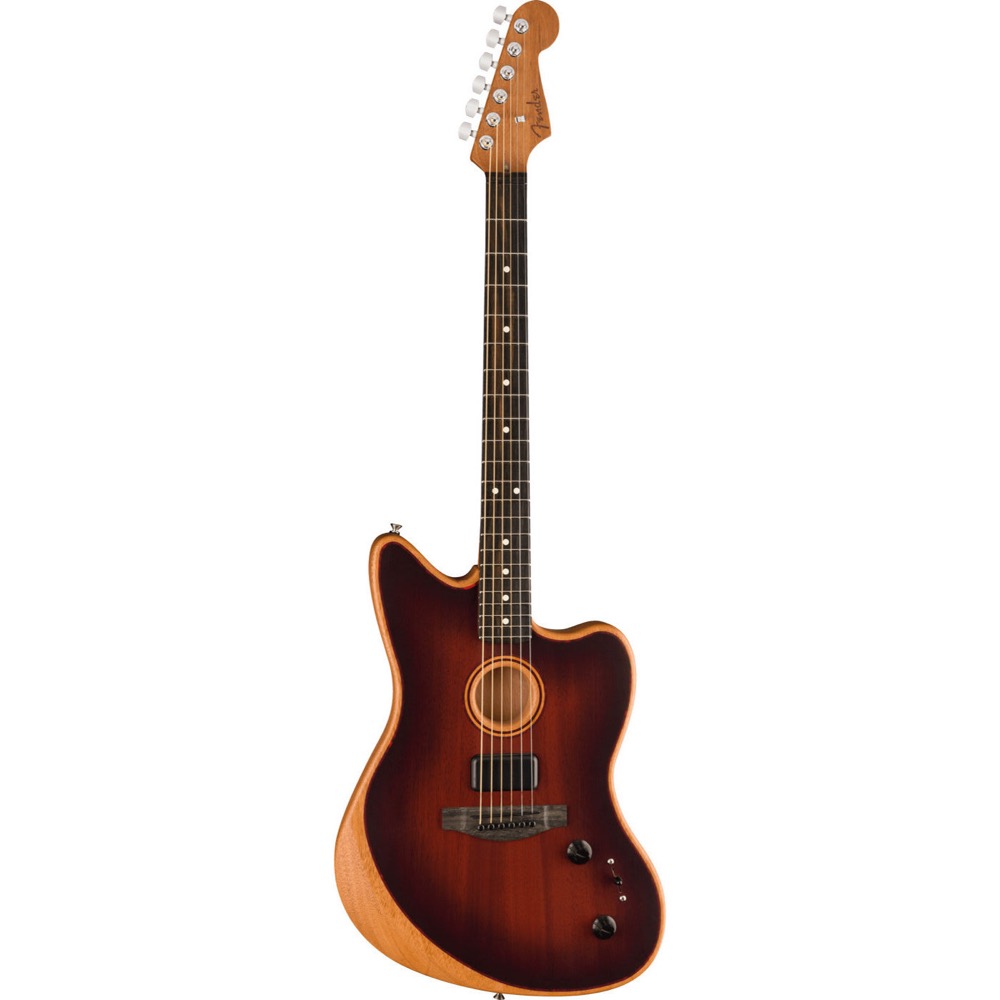 Fender American Acoustasonic Jazzmaster All-Mahogany Bourbon Burst エレクトリックアコースティックギター 正面全体の画像