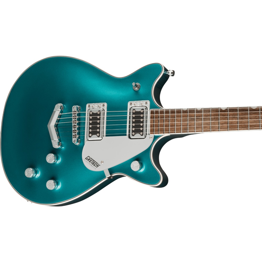 GRETSCH G5222 Electromatic Double Jet BT with V-Stoptail Ocean Turquoise エレキギター 斜めアングル画像