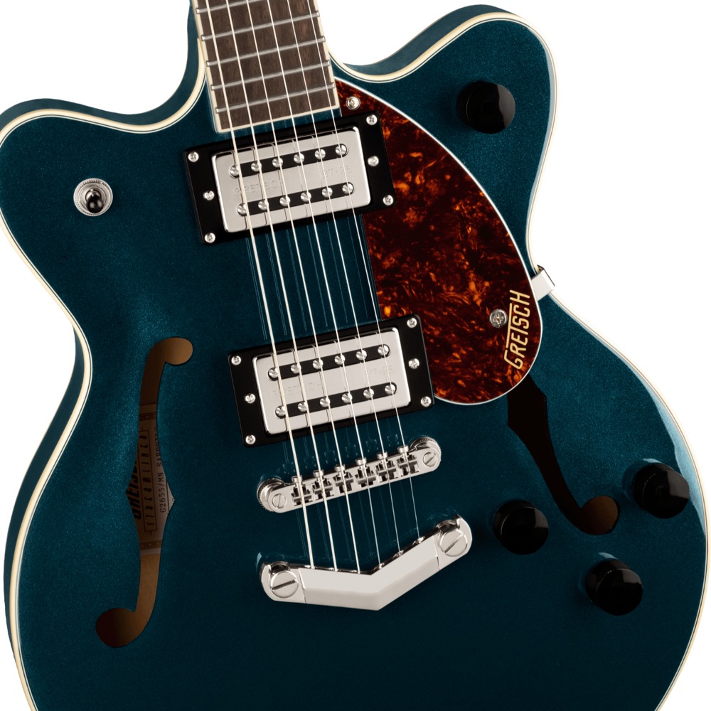 GRETSCH G2655 Streamliner Center Block Jr. Double-Cut with V-Stoptail Midnight Sapphire エレキギター ボディアップ画像