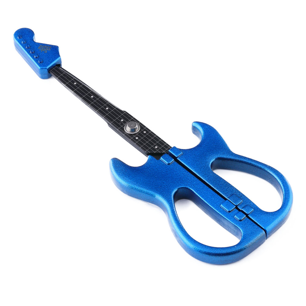 NIKKEN SS-35MB Seki Sound ギター型ハサミ メタリックブルー 刃先にはギターヘッド型キャップが付いており安全!