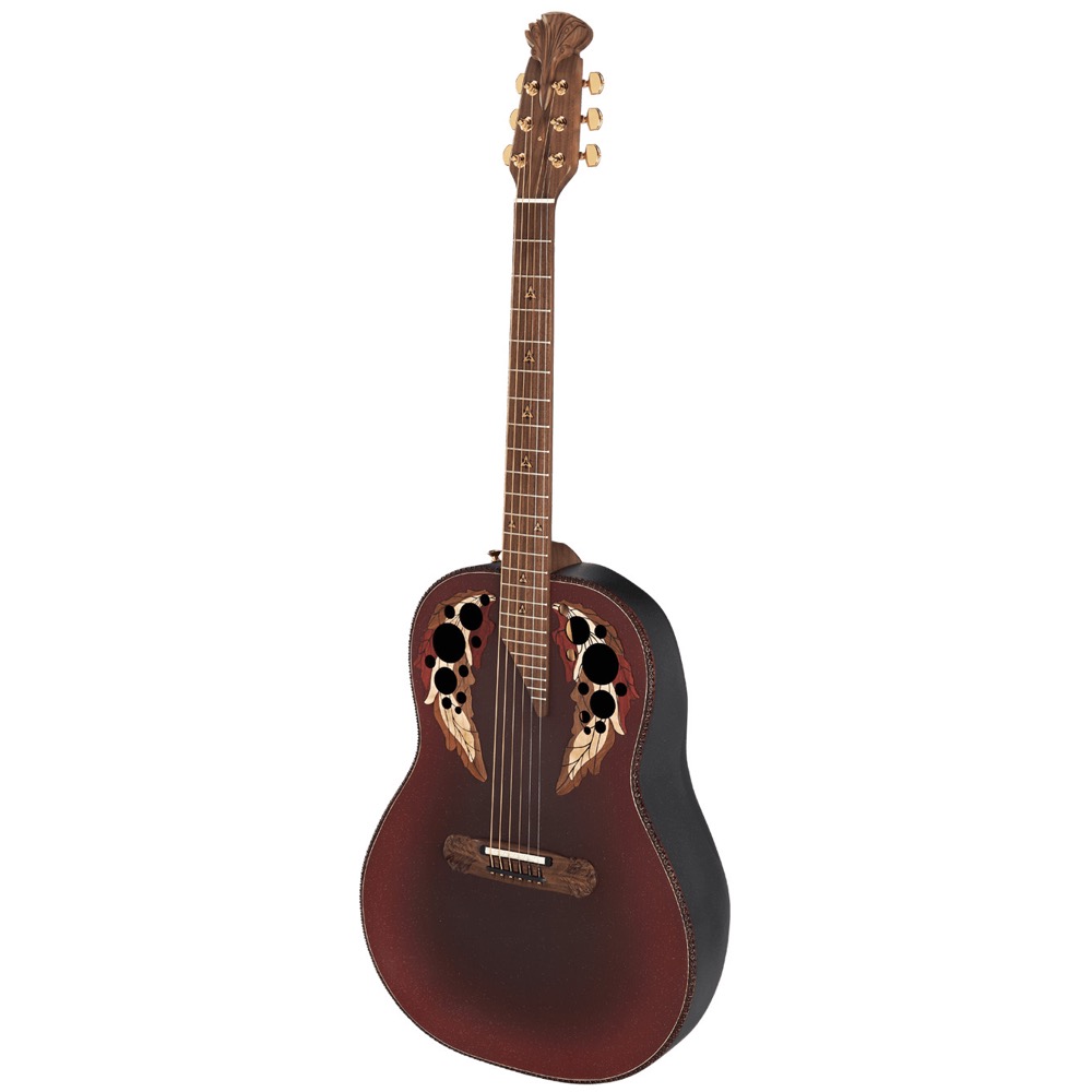 OVATION 1687GT-2 Adamas I GT Non-Cutaway Deep Reverse Red Burst エレクトリックアコースティックギター 正面全体の画像