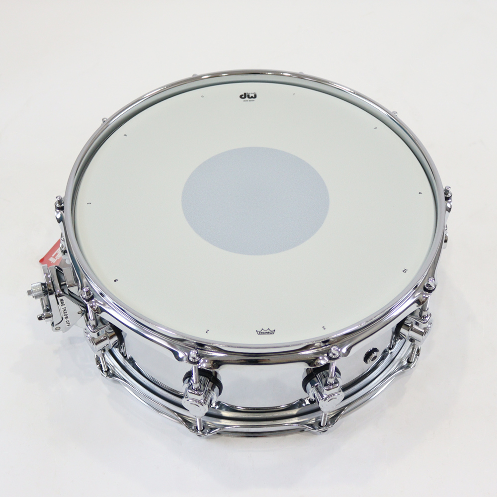 DW DR-PM-5514SS-CS PERFORMANCE STEEL Snare Drums スネアドラム 表ヘッド画像