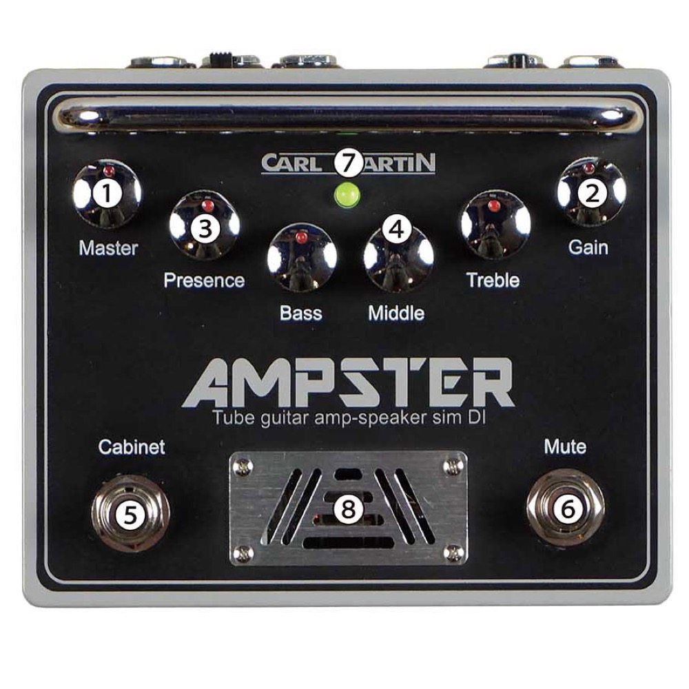 Carl Martin Ampster 真空管搭載 アンプ／スピーカーシミュレーターペダル 正面画像