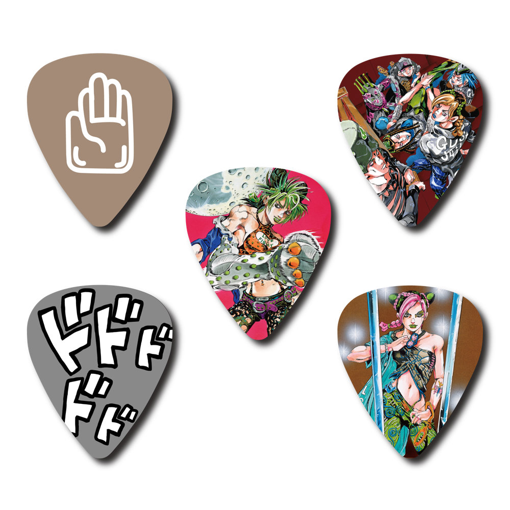 320design JOJO-PC5 ジョジョの奇妙な冒険 ストーンオーシャン ギターピックセット 「ストーンオーシャン」に登場するキャラクターがデザインされています。