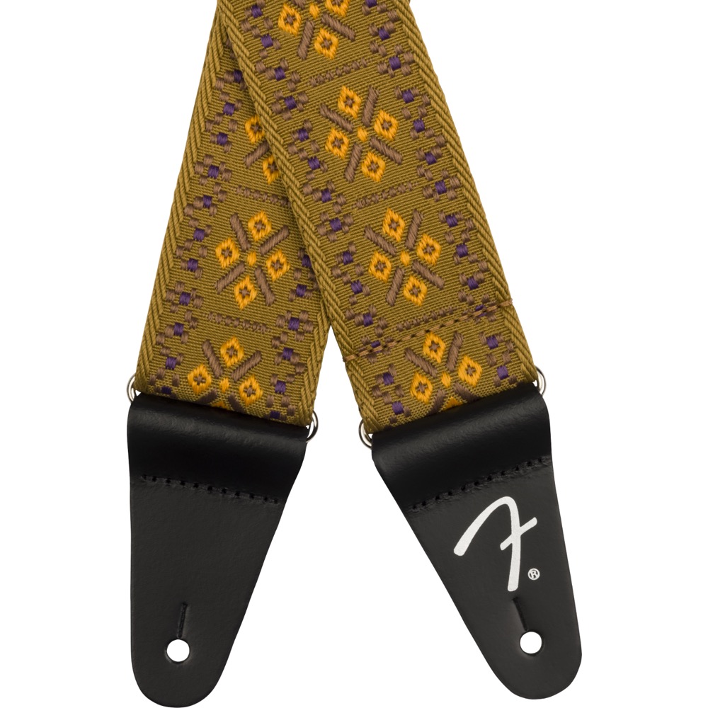 Fender Pasadena Woven Strap Lattice Tan 2' ギターストラップ ストラップエンド画像