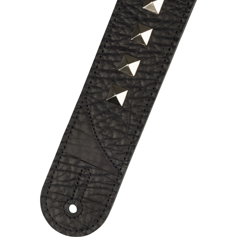 Jackson Metal Stud Leather Strap Black 2.5' ギターストラップ ストラップエンド画像