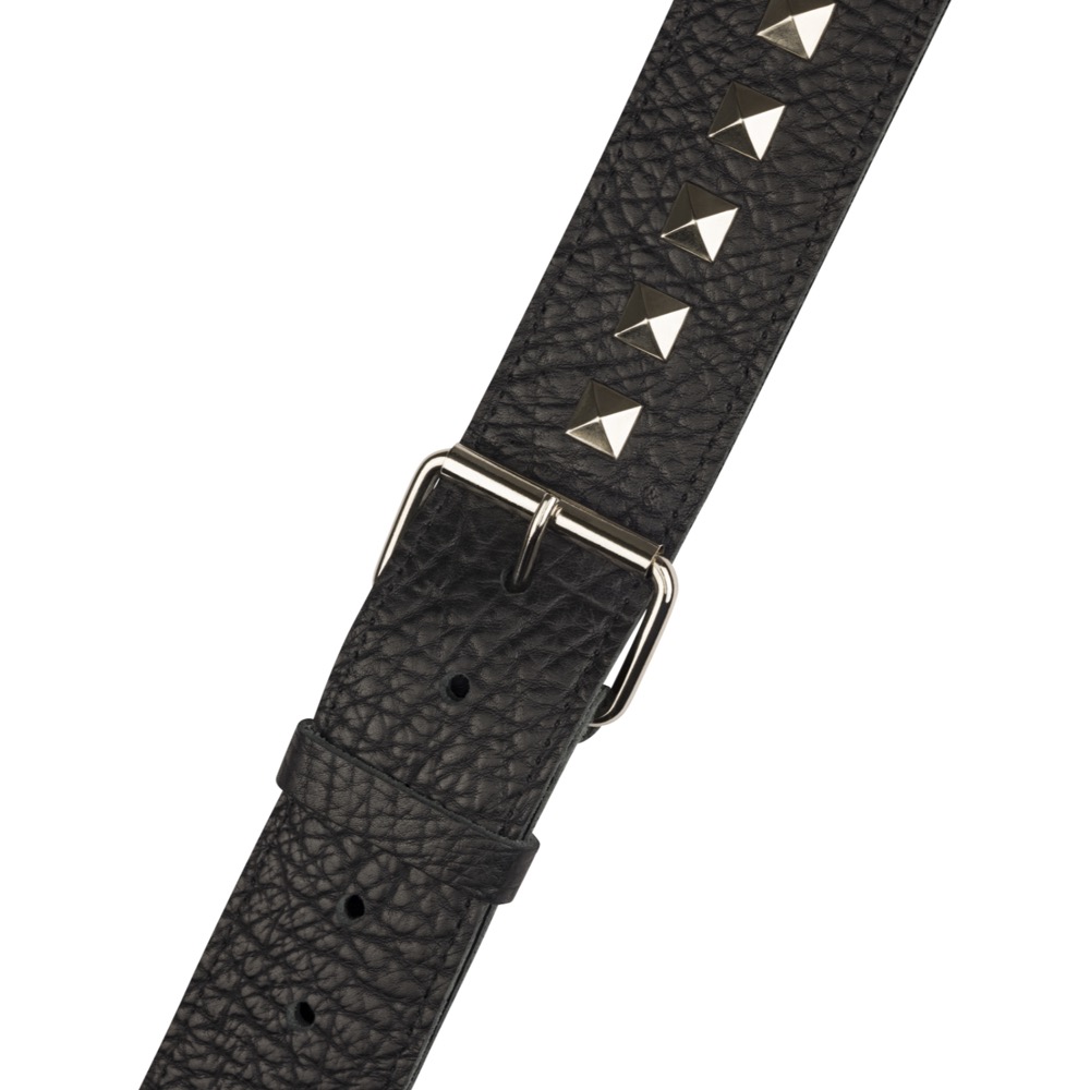 Jackson Metal Stud Leather Strap Black 2.5' ギターストラップ バックル画像