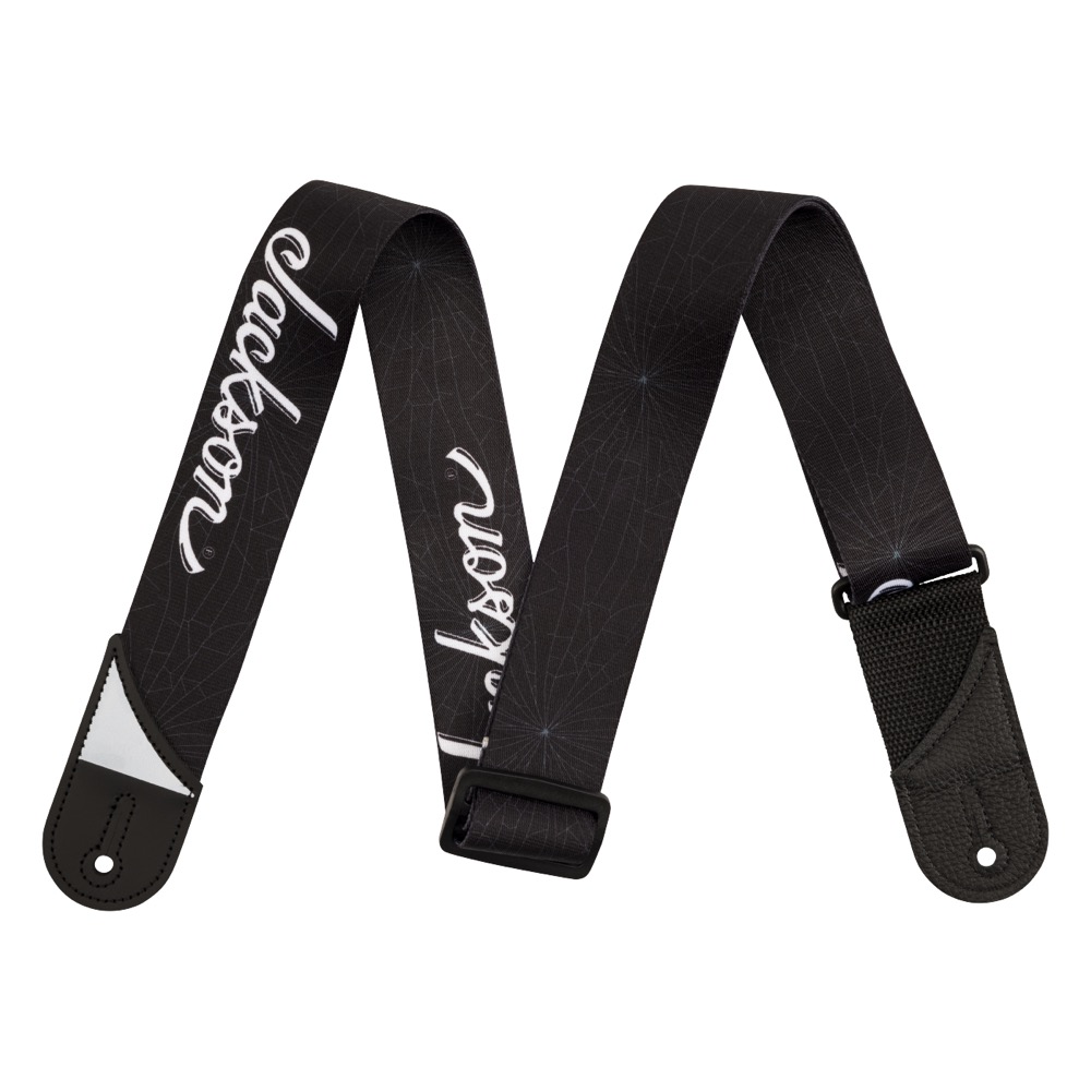 Jackson White Logo Strap Black 2" ギターストラップ