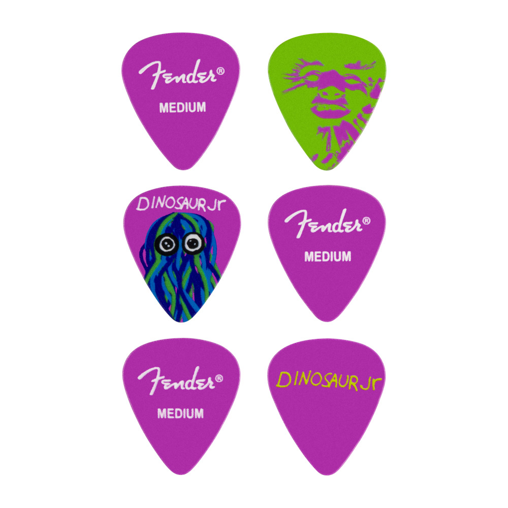 Fender J Mascis Dinosaur Jr Pick Tin Medium Set of 6 ギターピック 6枚入り ティアドロップ 画像