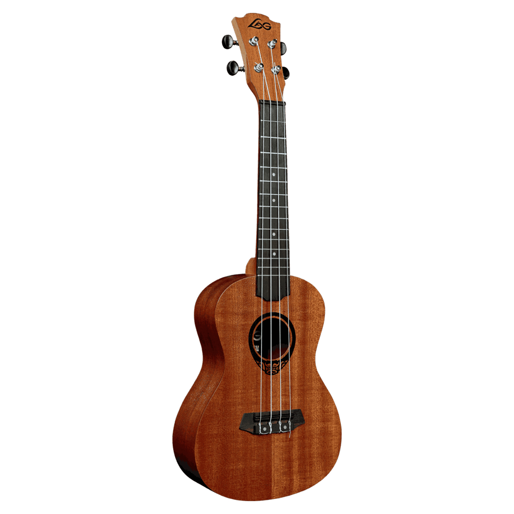 LAG GUITARS TKU8C TIKI UKULELE コンサートウクレレ 斜めアングル画像