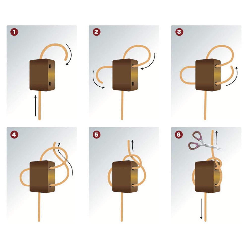 TENOR TST-G WH クラシックギター用ストリングタイ 6個セット 結び方