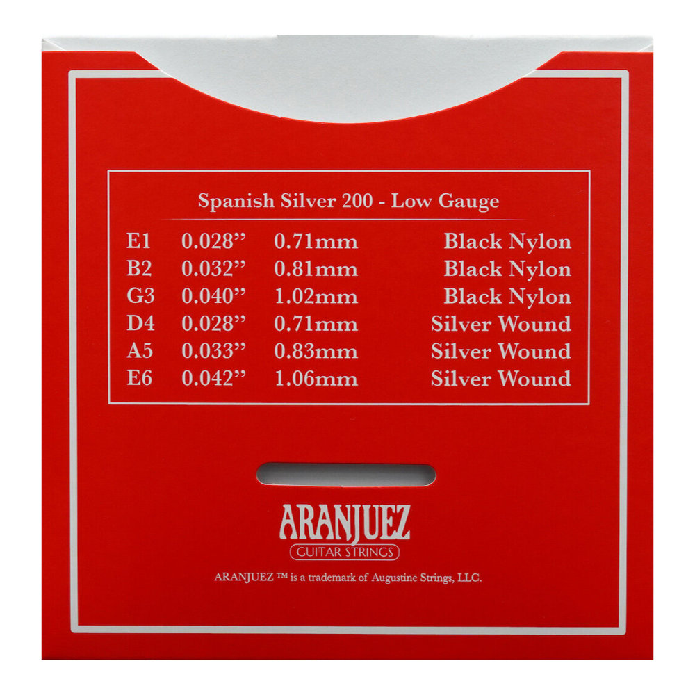 ARANJUEZ Spanish Silver 200 クラシックギター弦 ARANJUEZ Spanish Silver 200 裏面画像