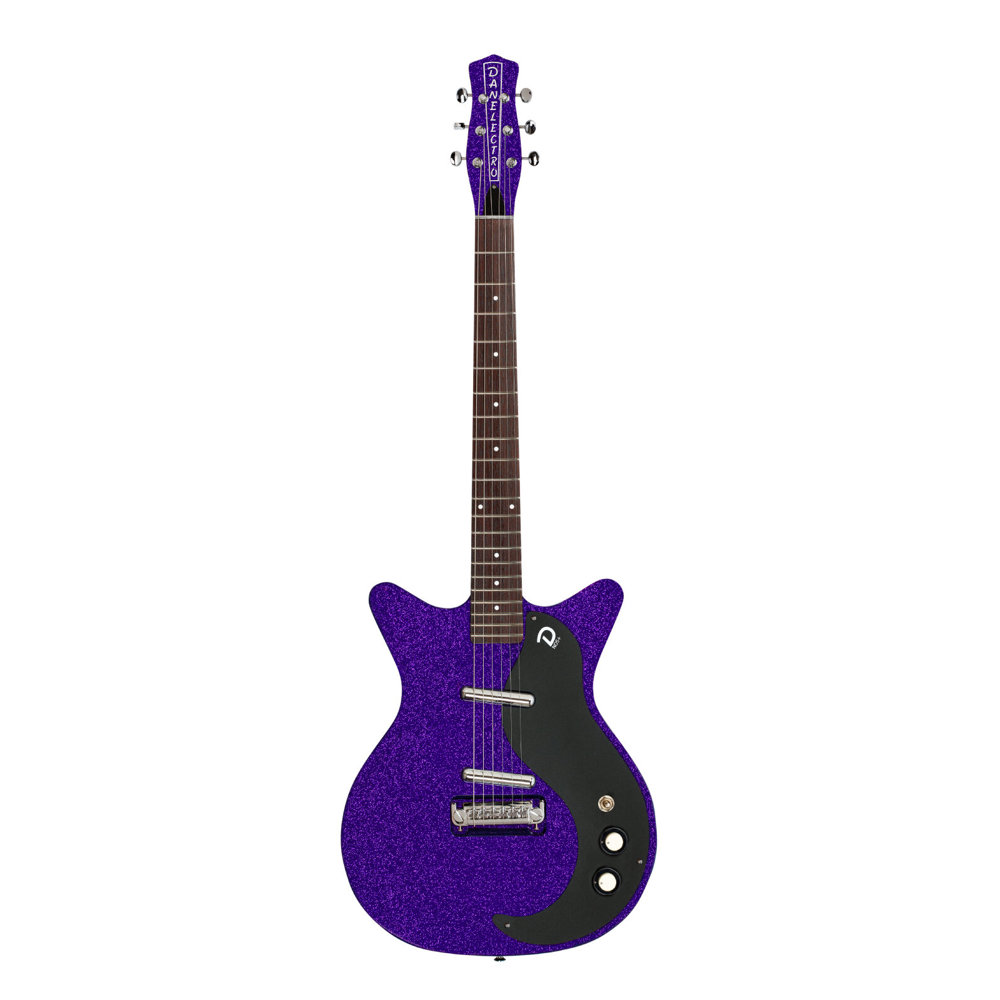 59　エレキギター(ダンエレクトロ　purple　web総合楽器店　Metalflake　フラッグシップモデル)　Danelectro　Blackout