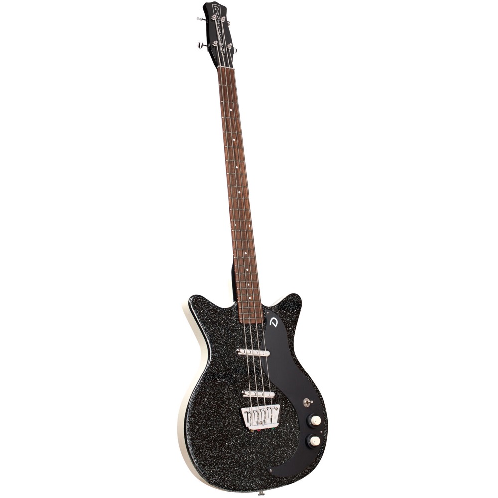 Danelectro 59DC SHORT SCALE BASS BLACK METALFLAKE エレキベース Danelectro 59DC SHORT SCALE BASS BLACK METALFLAKE ボディサイドが見える画像