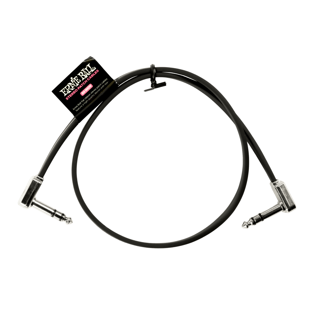 ERNIE BALL P06409 24" Single Flat Ribbon Stereo Patch Cable - Black パッチケーブル