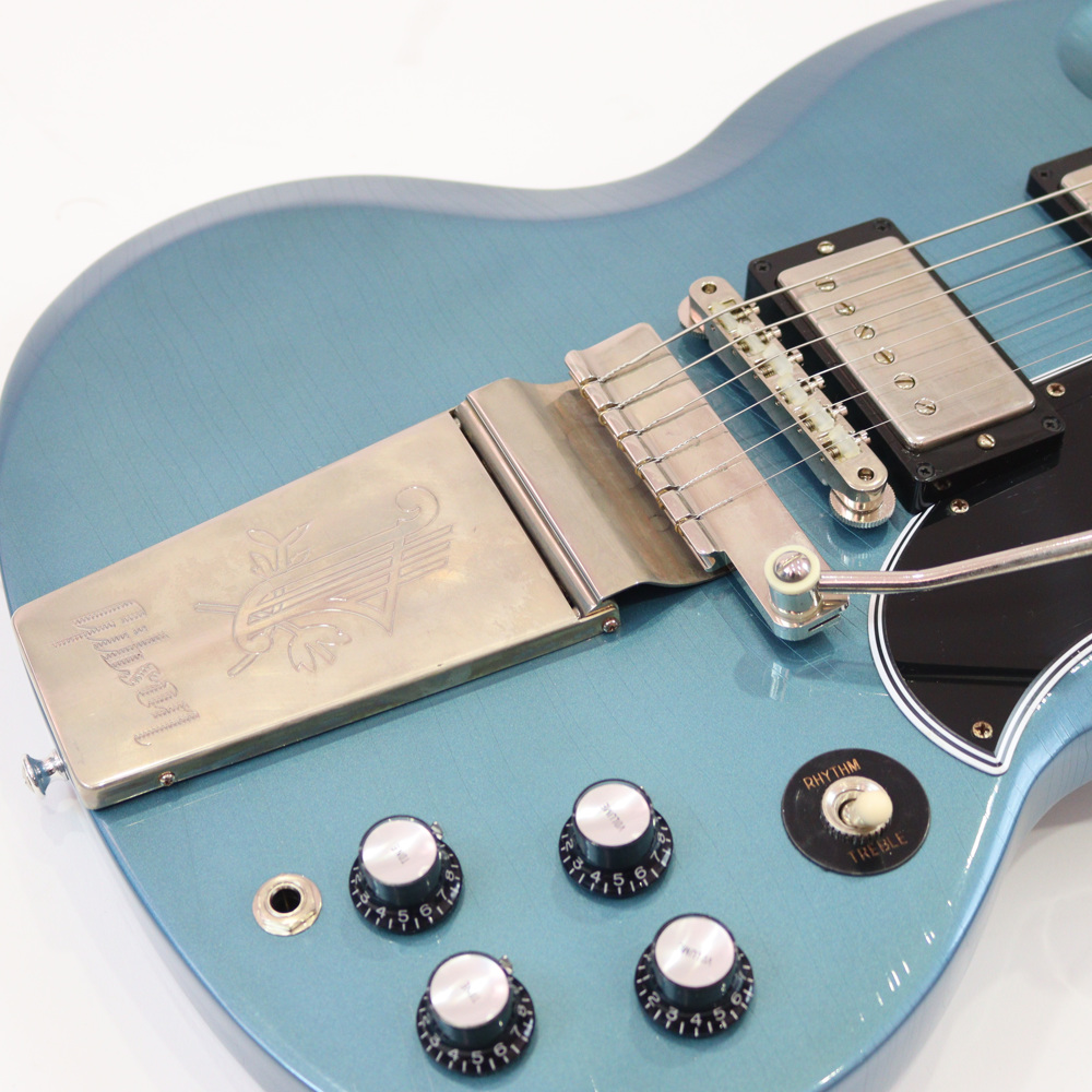 Gibson Custom Shop Murphy Lab 1964 SG Standard With Maestro Vibrola Pelham Blue Ultra Light Aged エレキギター ブリッジ画像