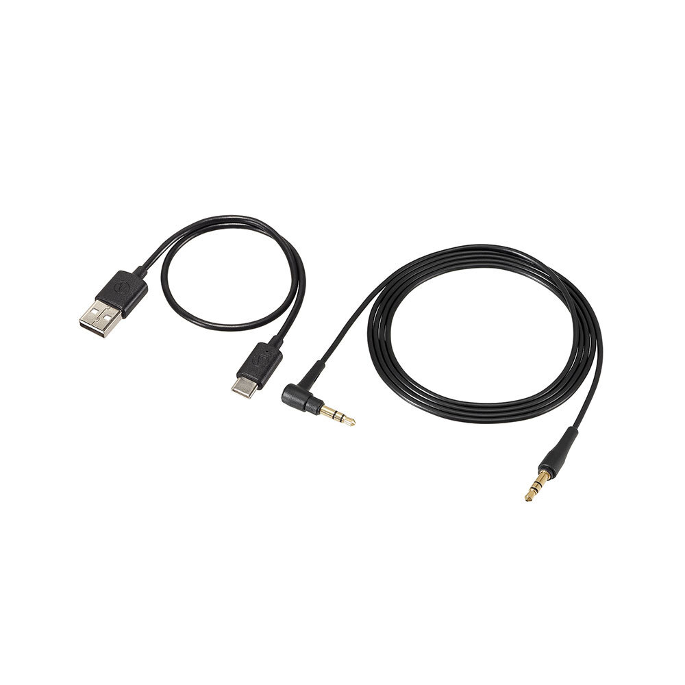 AUDIO-TECHNICA ATH-M20xBT WH ワイヤレスヘッドホン ホワイト 付属ケーブル画像
