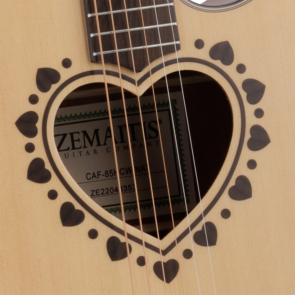 ZEMAITIS CAF-85HCW Natural エレクトリックアコースティックギター サウンドホール画像