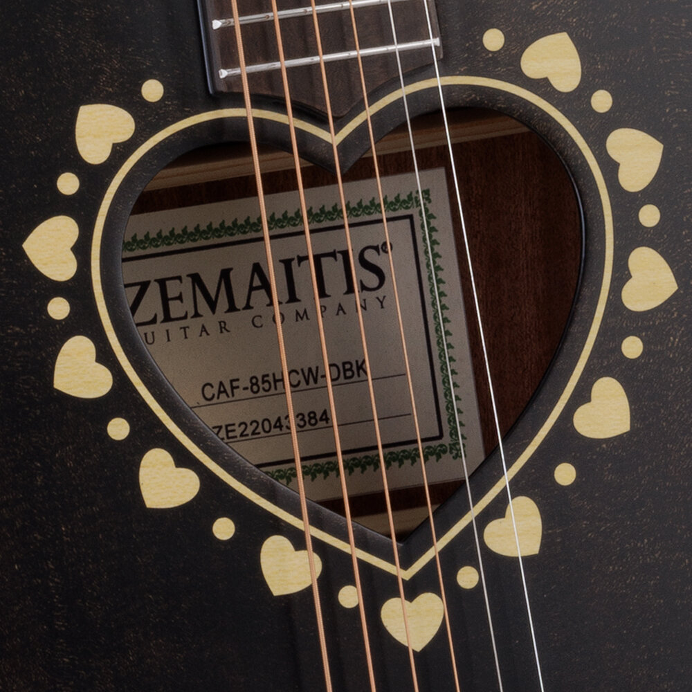 ZEMAITIS CAF-85HCW Denim Black エレクトリックアコースティックギター サウンドホール画像
