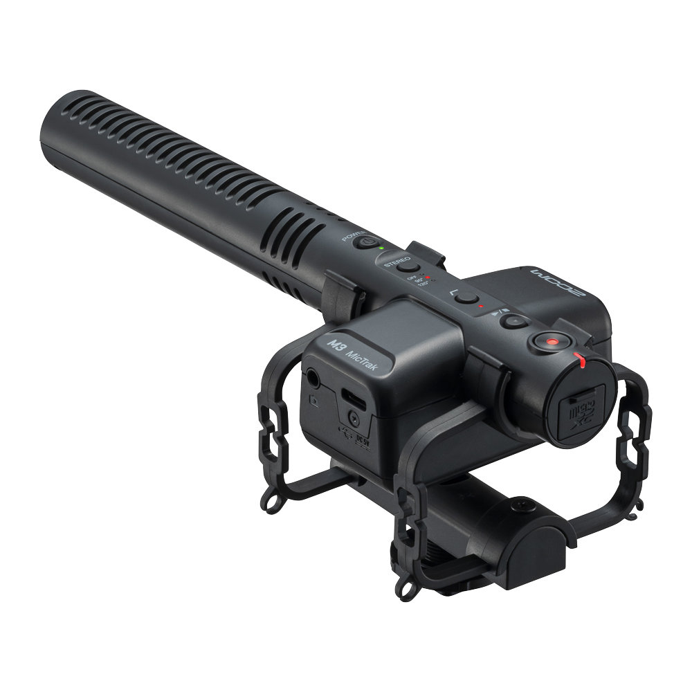 ZOOM MicTrak M3 DSLR用オンカメラマイク レコーダー機能付き ステレオショットガンマイク 全体画像