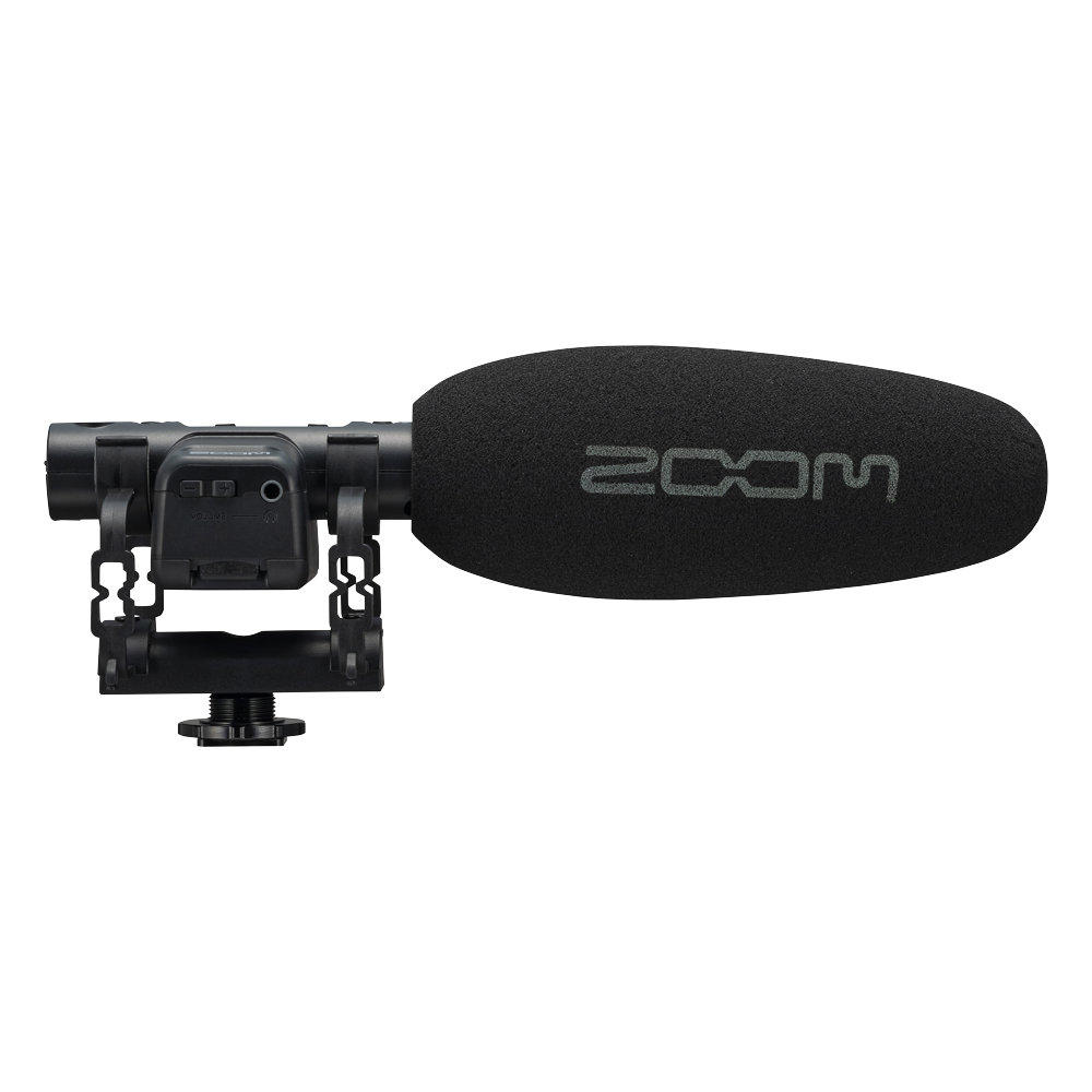 ZOOM MicTrak M3 DSLR用オンカメラマイク レコーダー機能付き ステレオショットガンマイク ウィンドスクリーン装着した画像