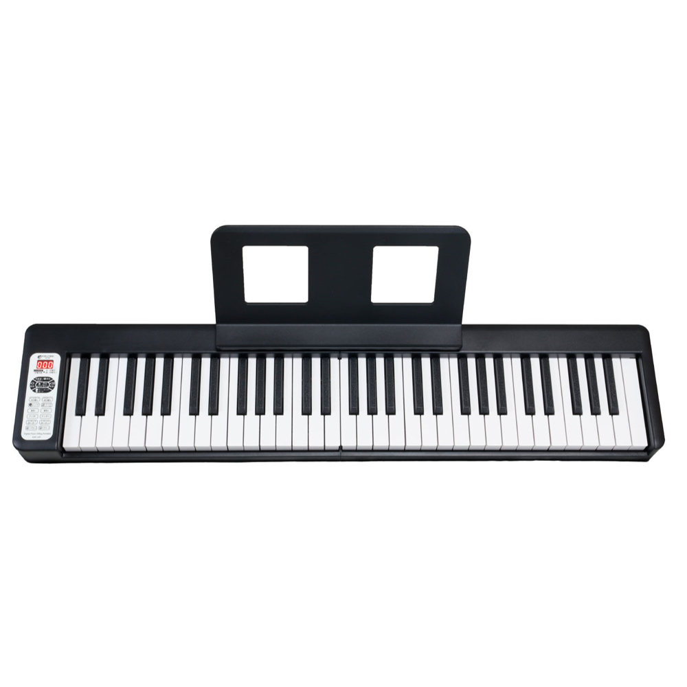 コンパクトデジタルピアノ(折り畳める！コンパクト電子ピアノ　バッテリー駆動可能！)　web総合楽器店　KIKUTANI　BLK　KDP-61P　折りたたみ式電子ピアノ