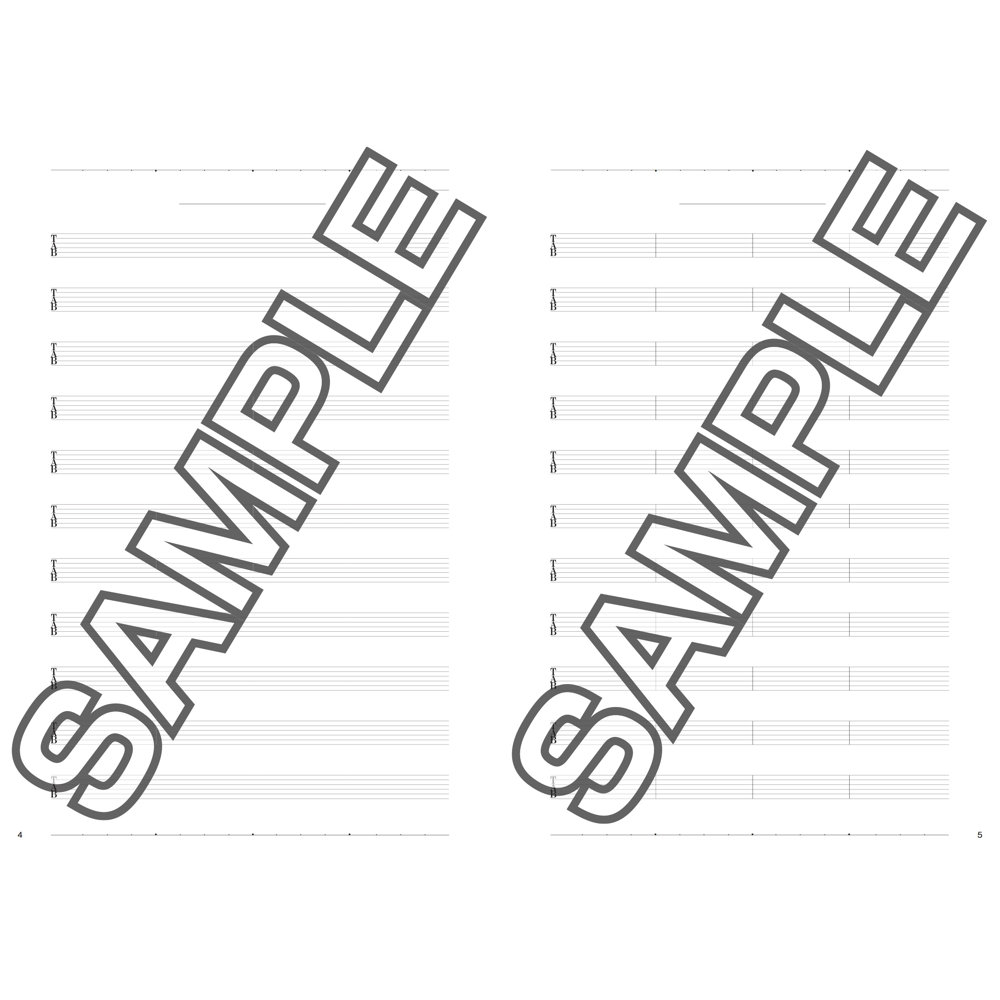 ギターのためのコピーできる譜面用紙セット アルファノート TAB譜サンプル画像