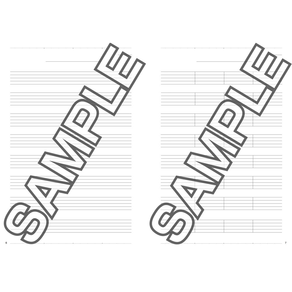 ピアノのためのコピーできる譜面用紙セット アルファノート 五線譜サンプル画像