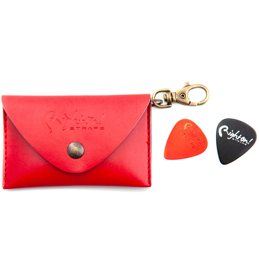 RightOn! STRAPS BIG PICK POUCH PLAIN Red マルチポーチ 本体、ピックの画像