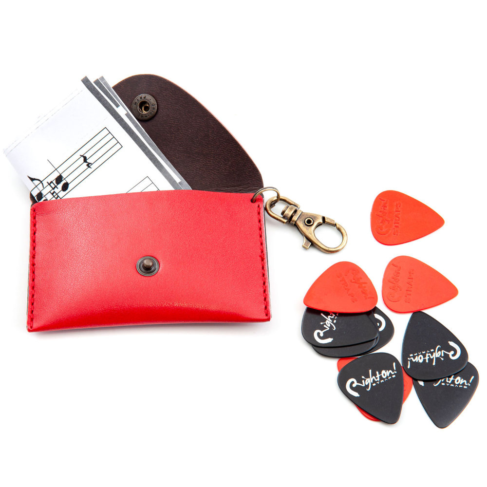 RightOn! STRAPS BIG PICK POUCH PLAIN Red マルチポーチ 本体、ピック、譜面の画像
