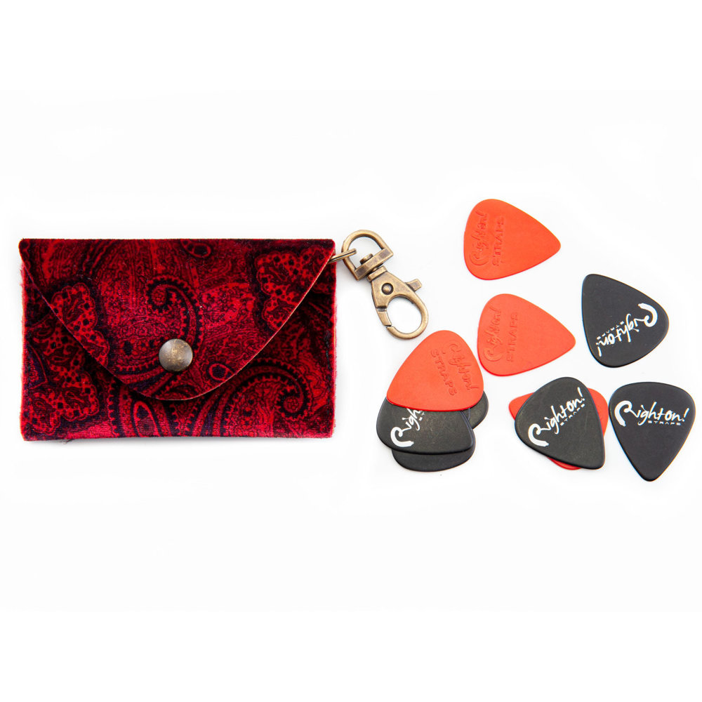 RightOn! STRAPS BIG PICK POUCH PAISLEY Red マルチポーチ ポーチとピックの画像