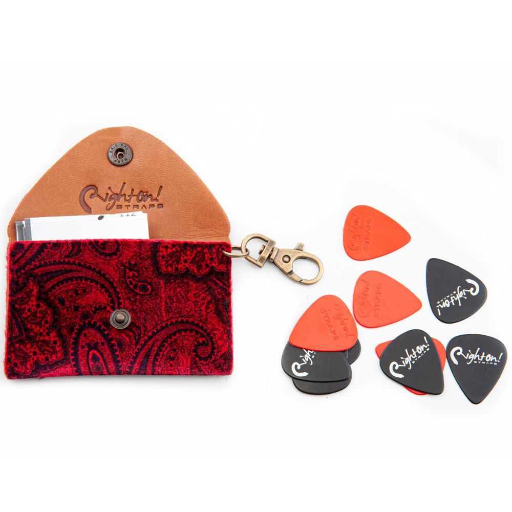 RightOn! STRAPS BIG PICK POUCH PAISLEY Red マルチポーチ ポーチとピック、譜面の画像