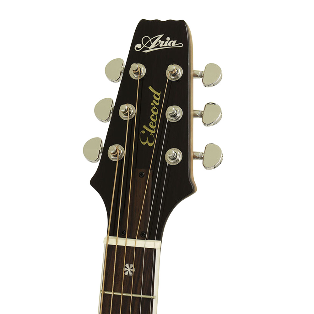 ARIA APE-100 TS Tobacco Sunburst エレクトリックアコースティックギター Tobacco Sunburst エレクトリックアコースティックギター ネックトップ 画像