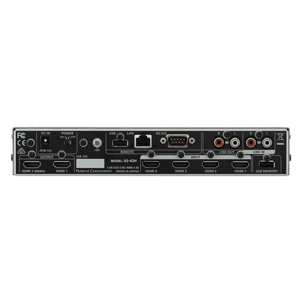 ROLAND XS-42H MATRIX SWITCHER 4入力2出力マルチフォーマットスイッチャー リア画像