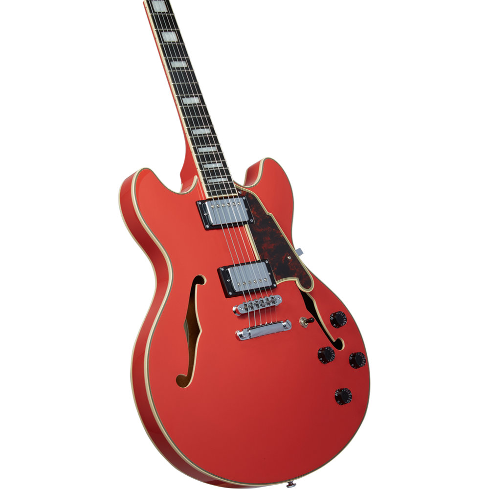 D’Angelico Premier DC Fiesta Red エレキギター ボディアップ画像