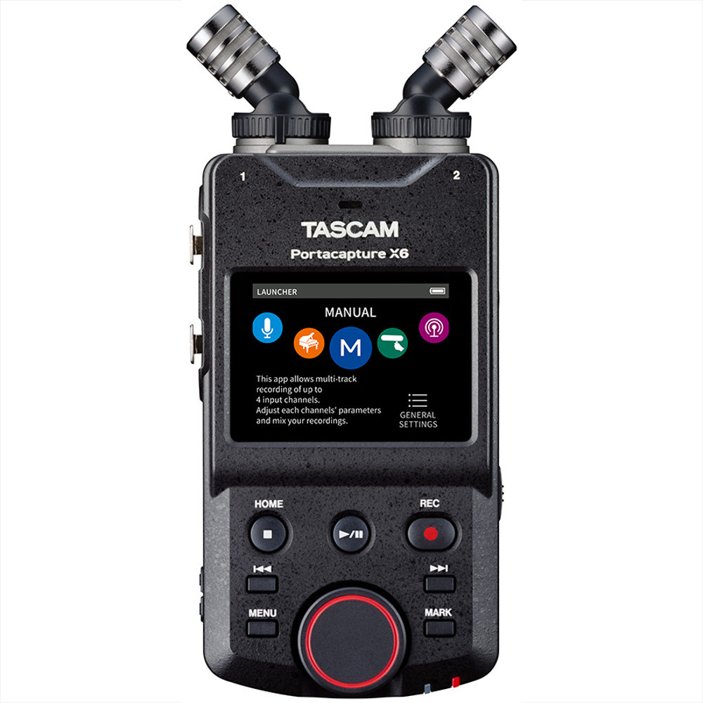 TASCAM Portacapture X6 32bitフロート録音6トラックポータブルレコーダー 正面マイク開いた状態の画像