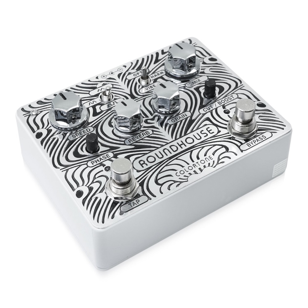 Colortone Pedals Roundhouse トレモロ リバーブ ギターエフェクター 斜めアングル画像