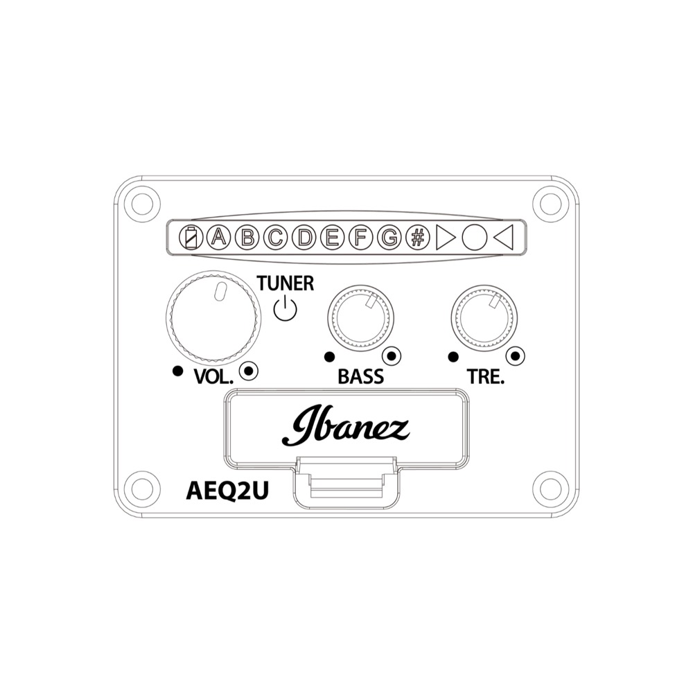 IBANEZ UEW12E-BIF エレクトリックウクレレ Black Ice Flat ピックアップ図画像