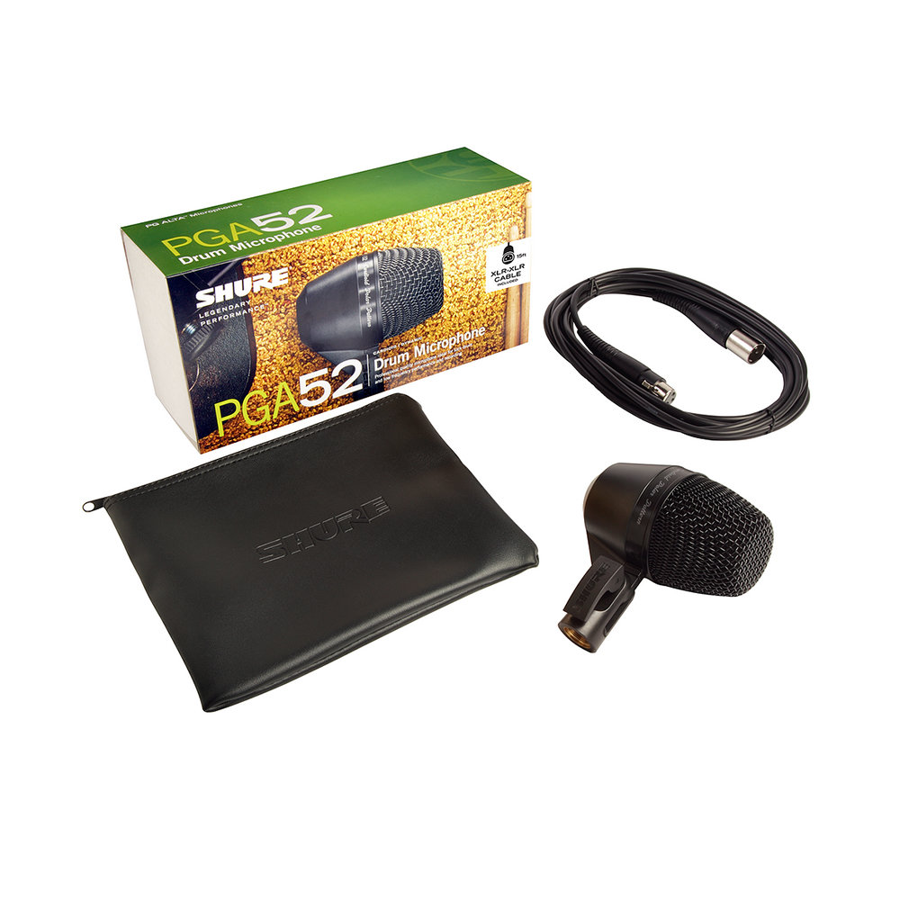 SHURE PGA52-XLR-J カーディオイド・ダイナミック・キックドラム用マイクロホン 内容物画像