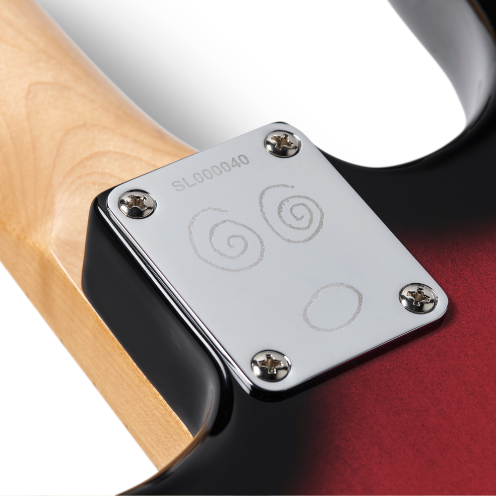 Fender Steve Lacy People Pleaser Stratocaster MN Chaos Burst エレキギター ネックプレート画像