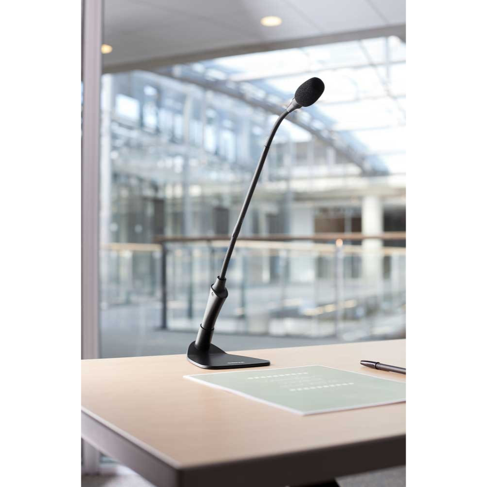 SHURE CVG12DRS-B/C-X グースネックマイクロホン 30cm デスクトップモデル ライトリング付き 使用例画像1