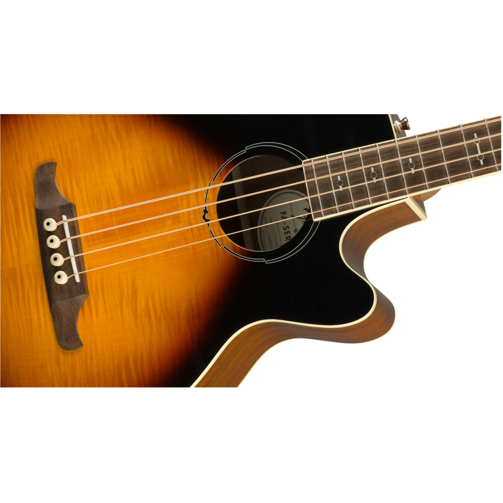 Fender FA-450CE Bass Laurel Fingerboard 3TS エレクトリックアコースティックベース サウンドホール付近画像