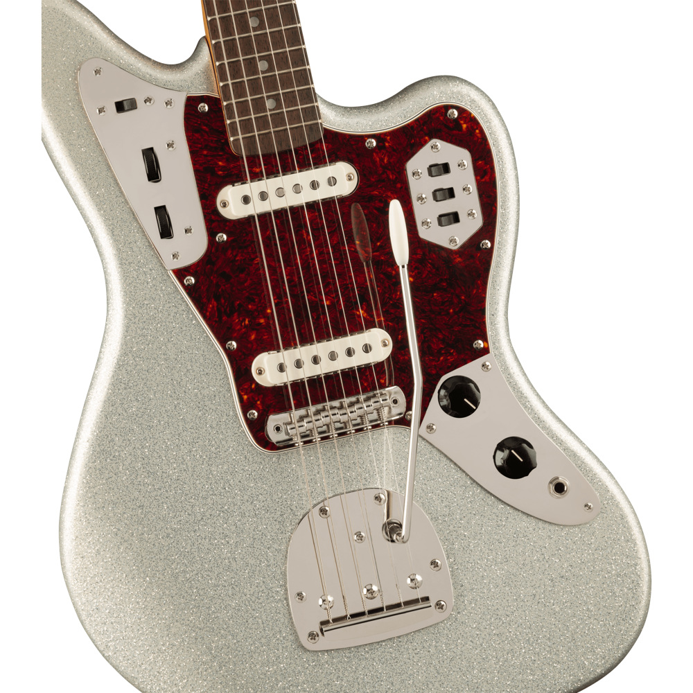 Squier FSR Classic Vibe ’60s Jaguar LRL Silver Sparkle エレキギター ボディのアップ画像
