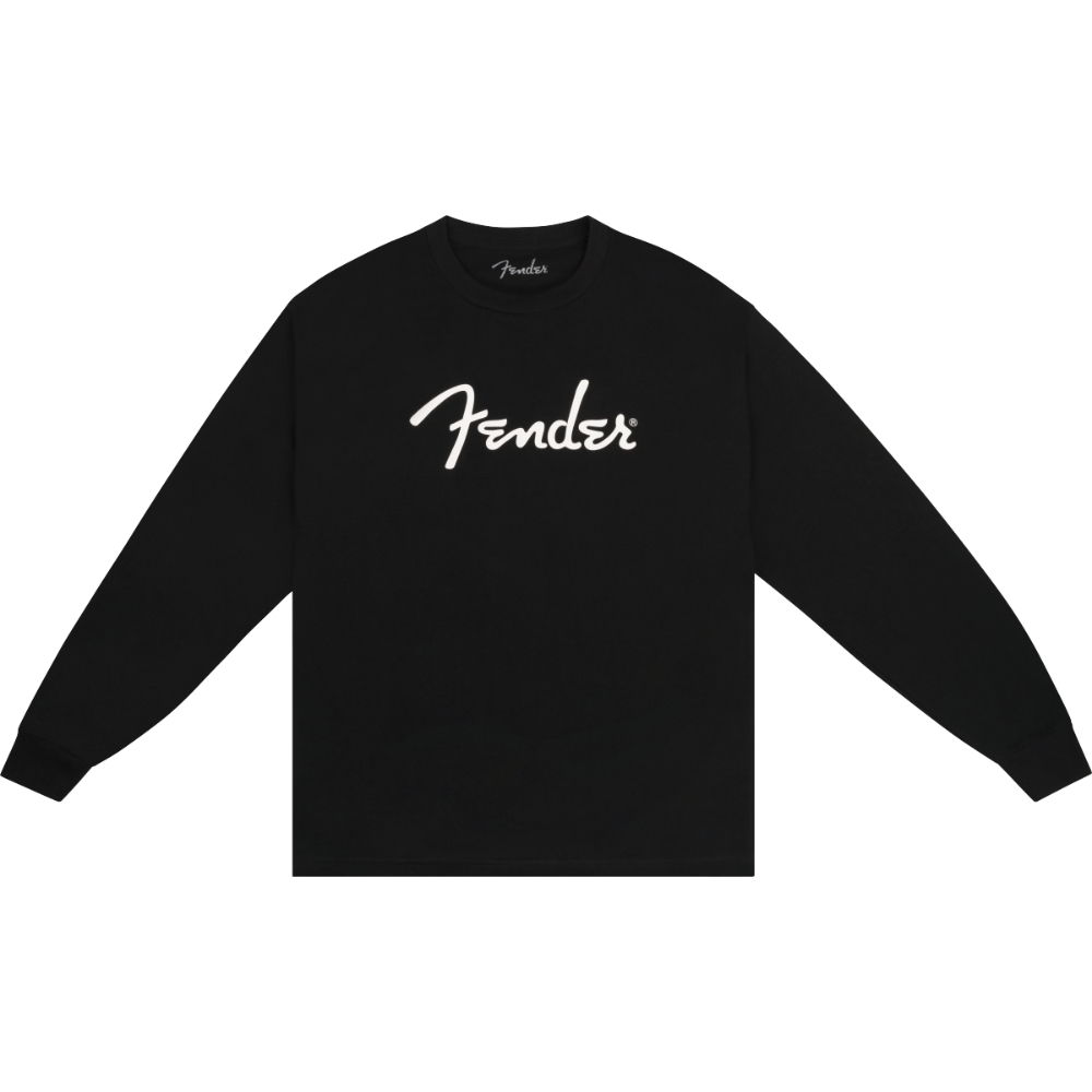 Fender フェンダー Spaghetti Logo Long Sleeve T-shirt Black XXL ロングTシャツ