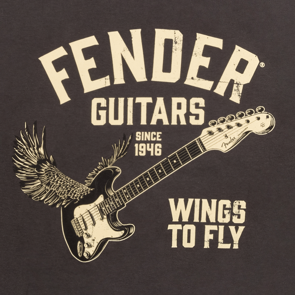 Fender フェンダー WINGS TO FLY T-SHIRT VBL L Tシャツ デザイン画像