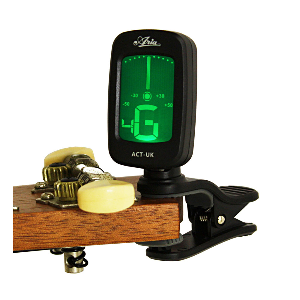 ARIA ACT-UK AUTO-ON Tuner ウクレレ用クリップチューナー ウクレレ用クリップチューナー 装着時 画像