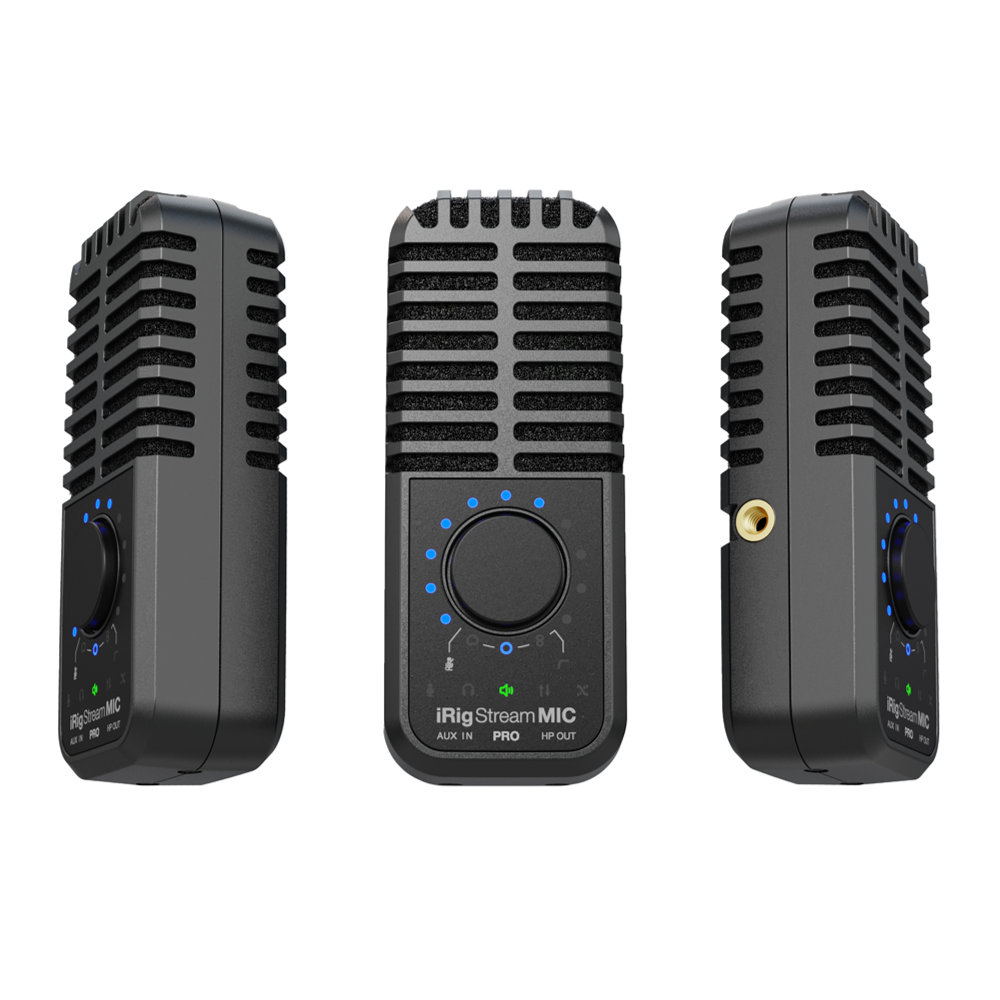 IK Multimedia iRig Stream Mic Pro コンデンサーマイク & オーディオインターフェイス ３面アングル画像