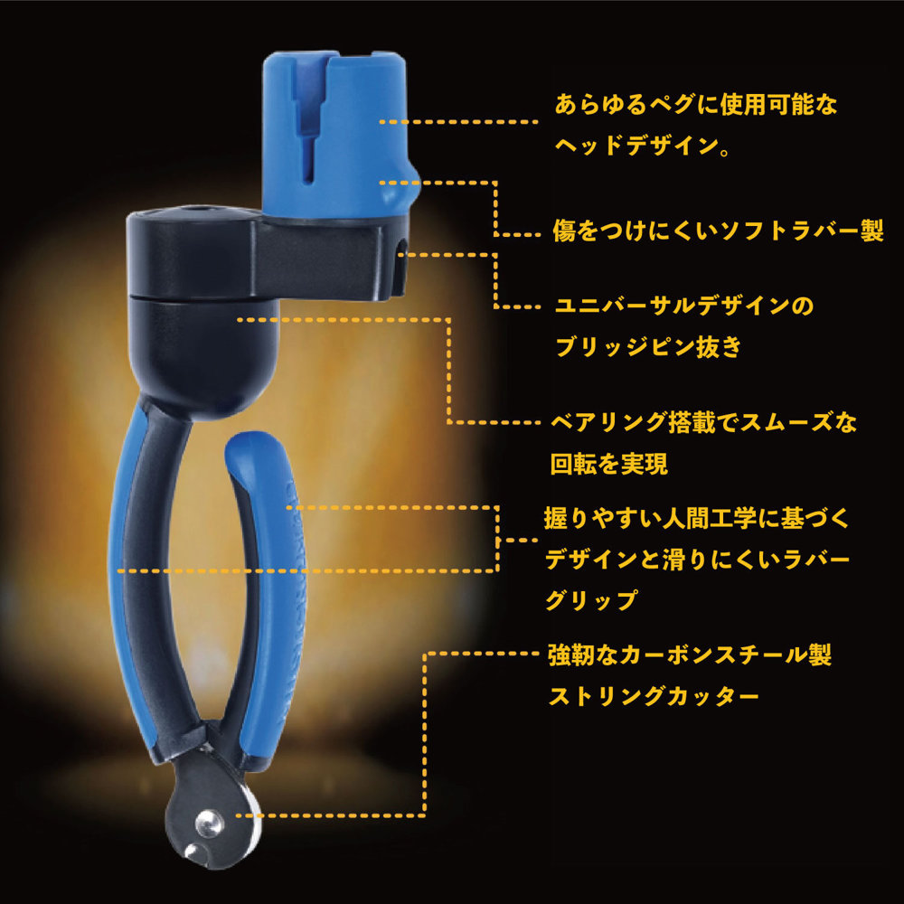 MUSIC NOMAD ミュージックノマド MN223 -GRIP ONE-All in ONE String Winder,Cutter,Puller- メンテナンスツール 説明画像
