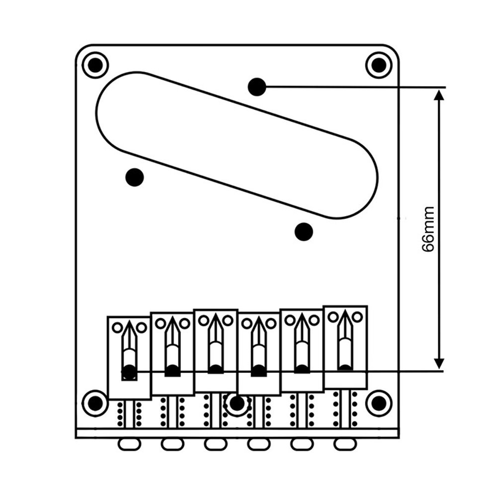 Vega-Trem ベガトレム VT2 Teletrem modern without VT Logo arm テレキャスター用ブリッジ ビス穴66mmピッチに対応